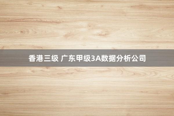 香港三级 广东甲级3A数据分析公司