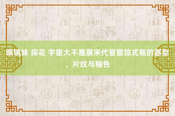 眼镜妹 探花 宇宙大不雅展宋代官窑琮式瓶的器型、片纹与釉色